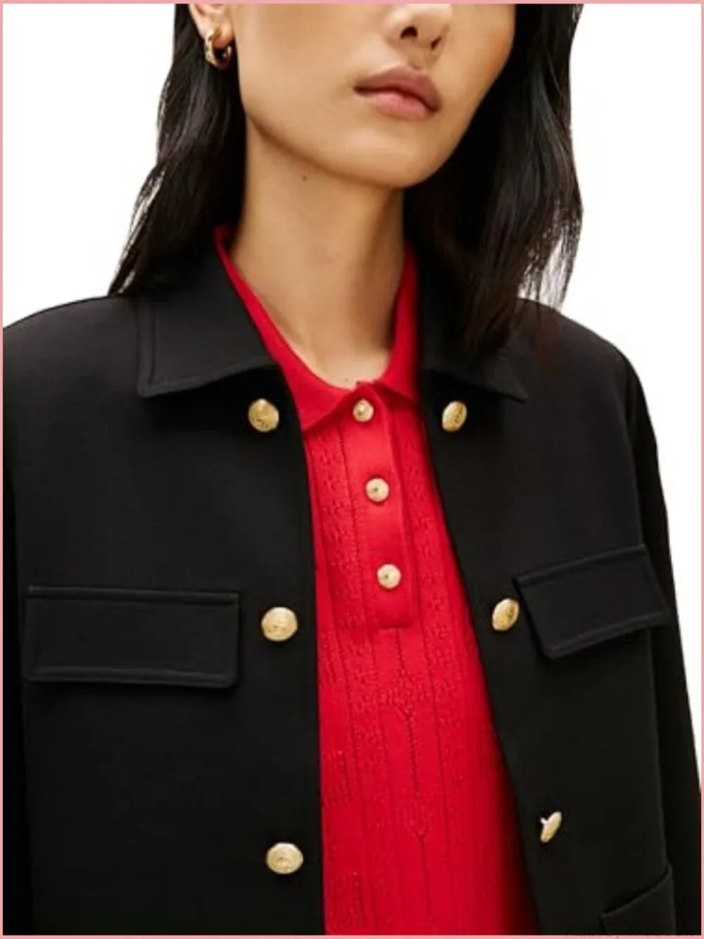 Open Front Blazer Long Sleeve Button Down Jacket